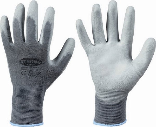 Fine knitted glove NYLON grey